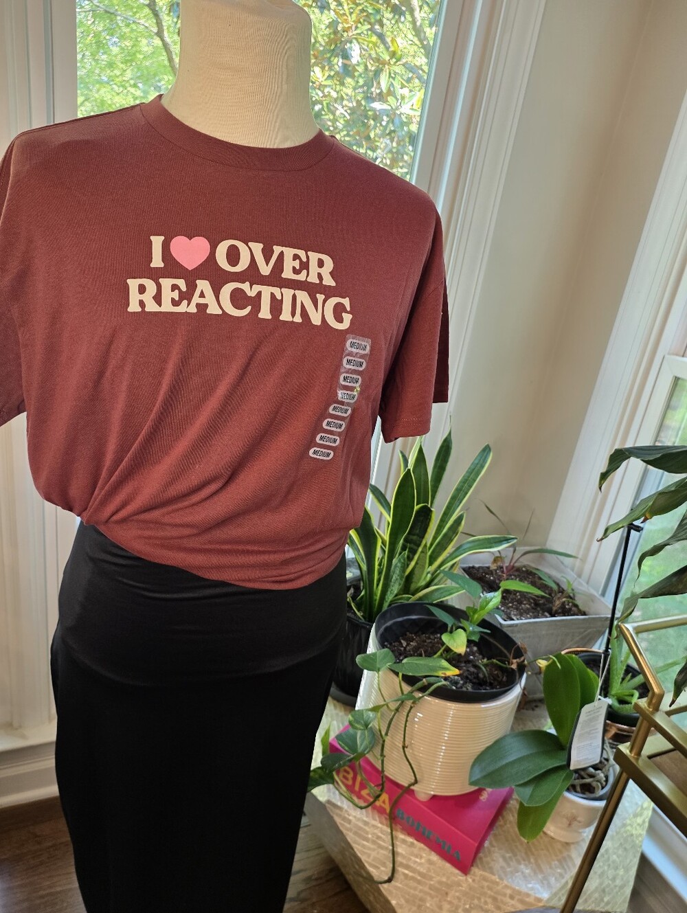 I ♥ Overreacting Graphic Tee - Burgundy